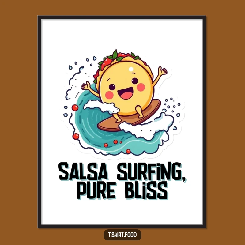 Free Printable Wall Art: Funny Taco Surfer Vibes - Hilarious Downloadable Fiesta Decor