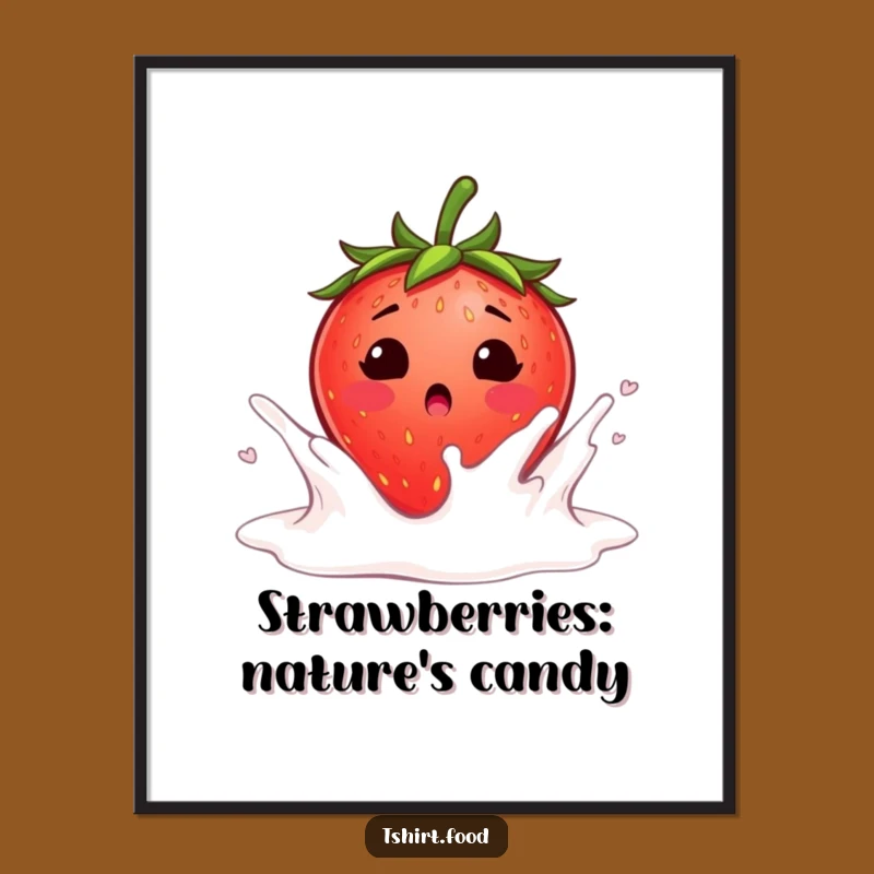 Funny Free Printable Strawberry Wall Art: DIY Downloadable Cute Decor