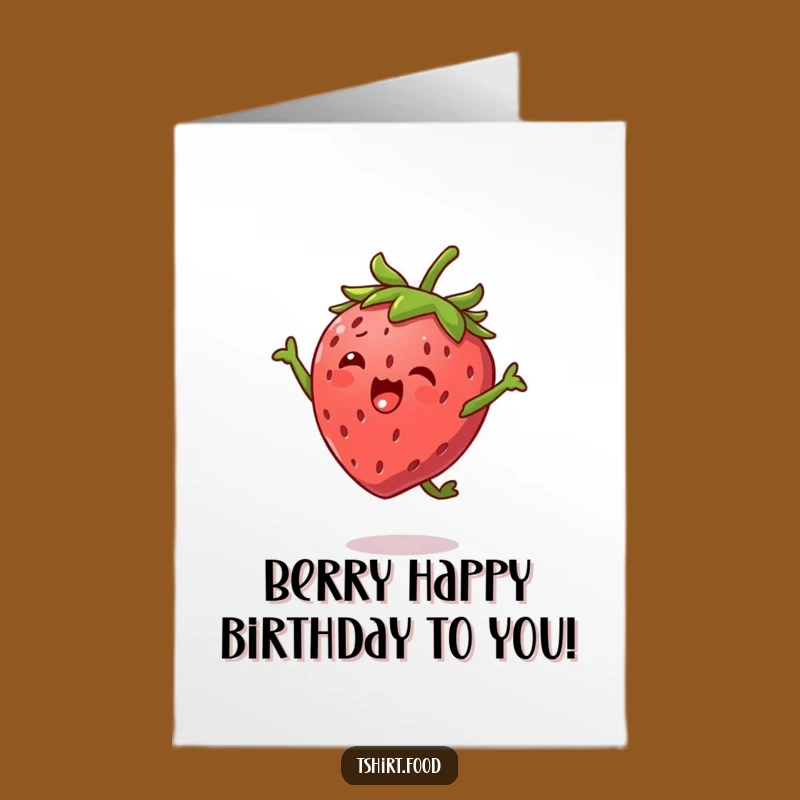 Free Printable Strawberry High Jump Birthday Card - Energetic Downloadble Gift