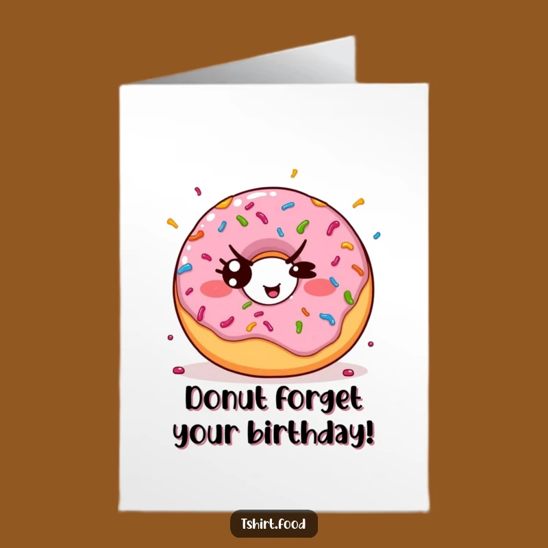 Free Printable Birthday Card: Mischievous Donut Wink, Downloadable Sprinkle Humor Gift
