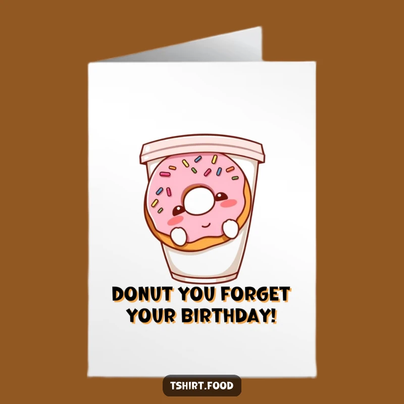 Free Printable Shy Donut Birthday Card: Funny Downloadable Gift for a Bashful Celebration