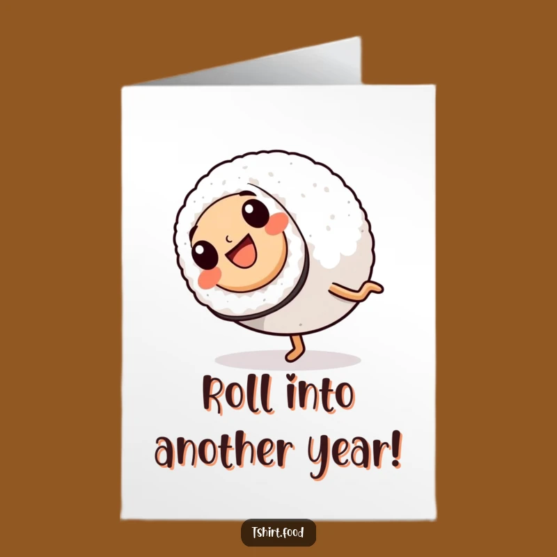 Free Printable Birthday Card: Sushi Roll Cartwheel! Fun & Funny Foodie - Downloadable!