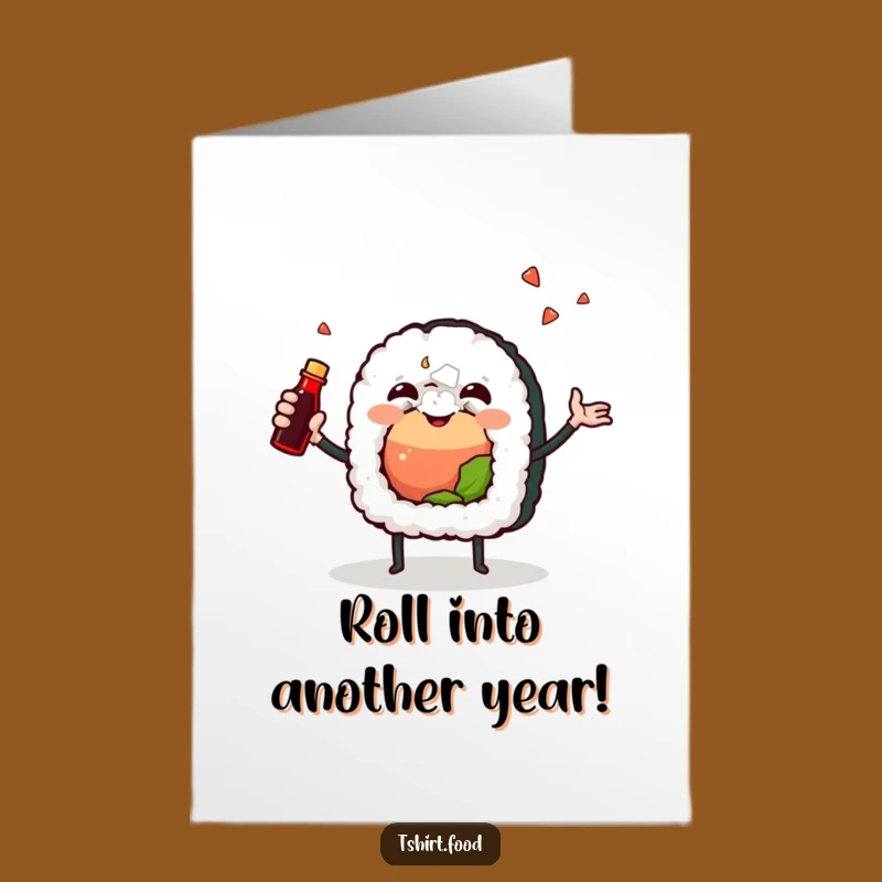 Free Printable Joyful Sushi Birthday Card - Funny Downloadable Foodie Gift