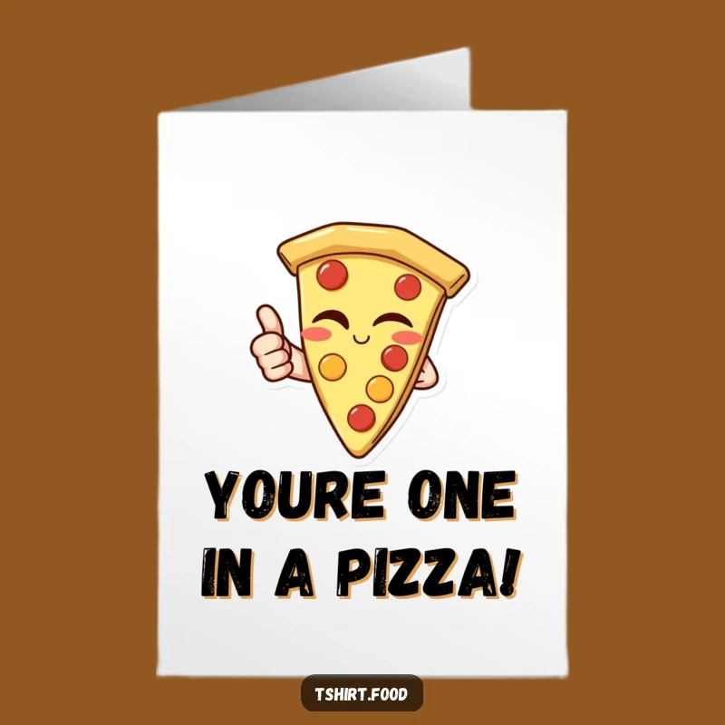 Free Printable Pizza Birthday Card: Winking Thumbs Up Downloadable Gift