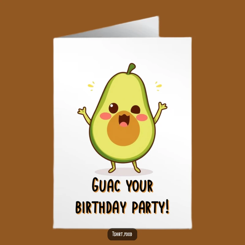 Free Printable Birthday Card: Silly Avocado Dancer, Hilarious Downloadable Greeting for a Fun Party