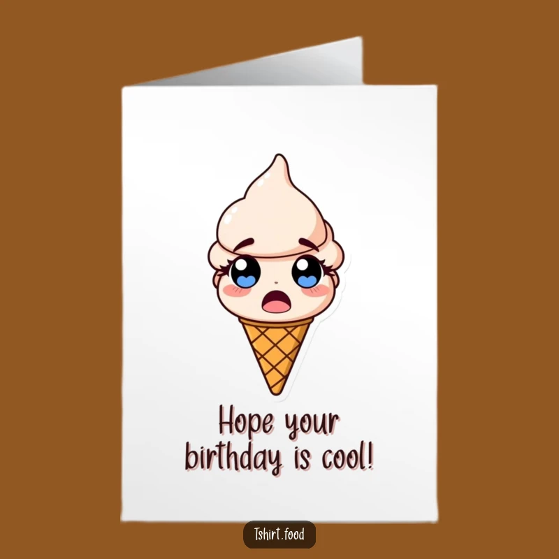 Free Printable Birthday Card: Surprised Ice Cream, Hilarious Funny Downloadable Gift