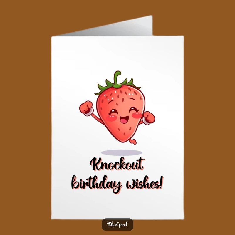 Free Printable Birthday Card: Punchy Strawberry Boxer, Downloadable Greeting for a Knockout Celebration