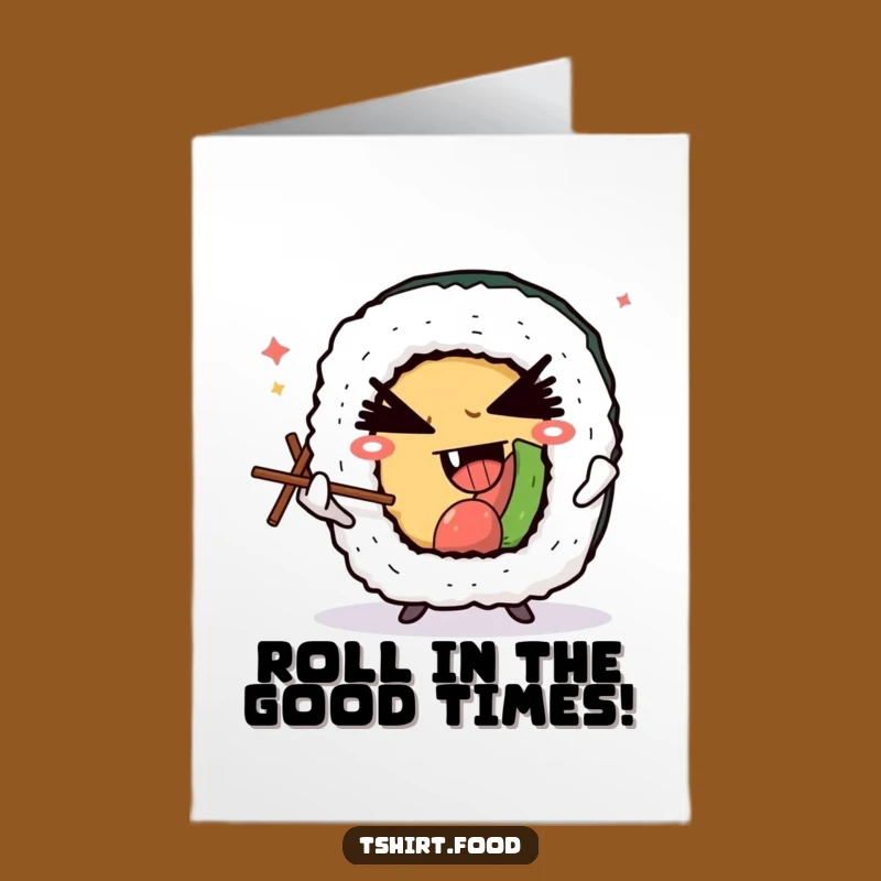 Free Printable Birthday Card: Witty Sushi Juggler - Hilarious Downloadable Party Gift
