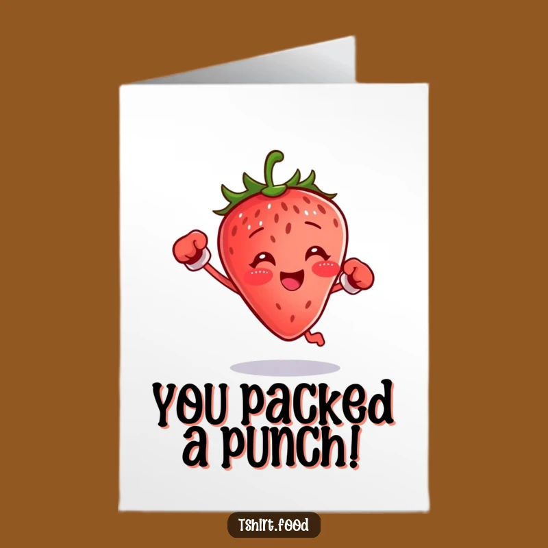 Free Printable Congrats Card: Champion Strawberry Boxer, Downloadable Greeting for Your Winner
