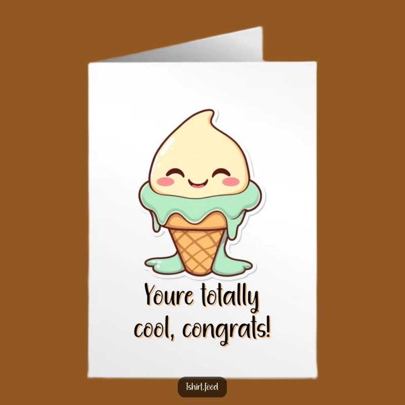Free Printable Congrats Card: Melting Ice Cream, Sweet Success Download