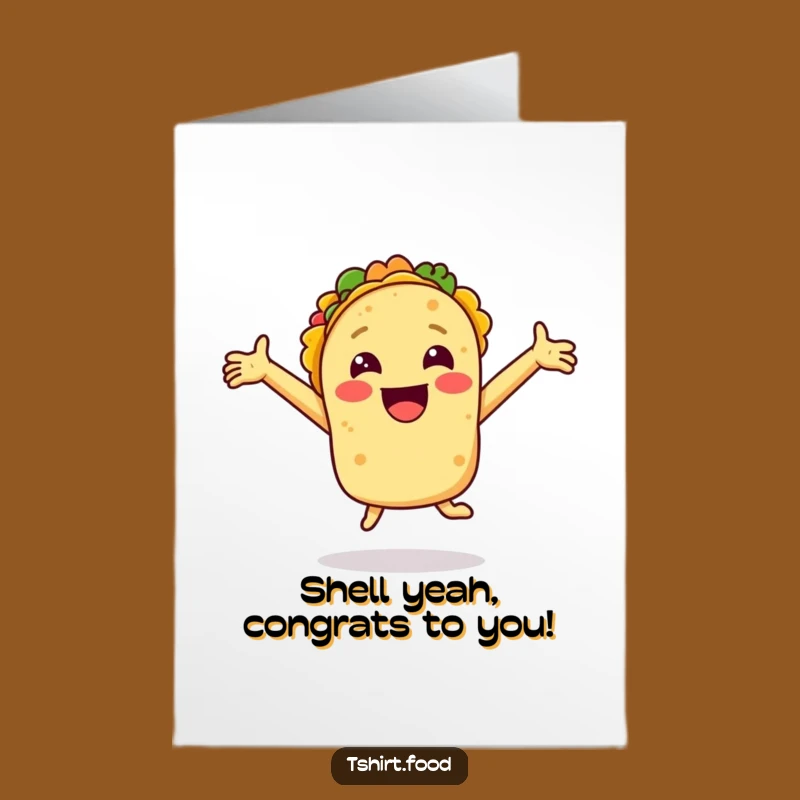 Free Printable Congrats Taco Card: Joyful Taco Jumps with Excitement Downloadable!