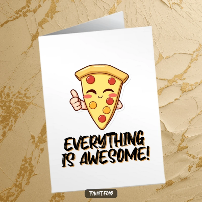 Funny Free Printable Congratulations Card: A winking pizza slice proudly gives a thumbs up for your amazing achievement.