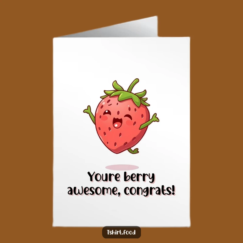 Free Printable Strawberry High Jump Congrats Card - Downloadable Celebration Gift