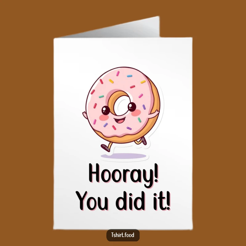 Free Printable Congratulations Card: Hopping Donut - Sweet Downloadable Gift!
