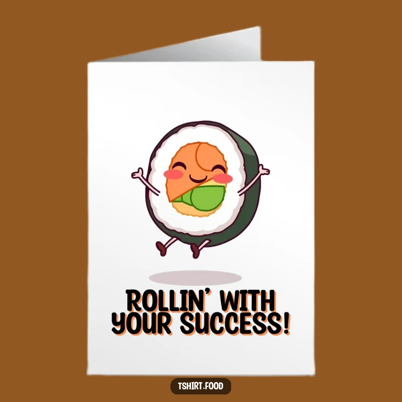 Free Printable Congratulations Card: Sushi Roll's Cartwheel Success!