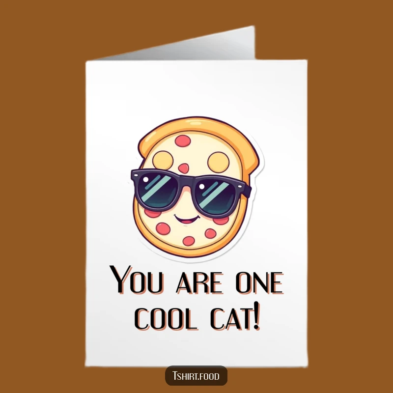 Free Printable Congrats Card: Awesome Pizza with Shades, Downloadable Greeting for Your Champion