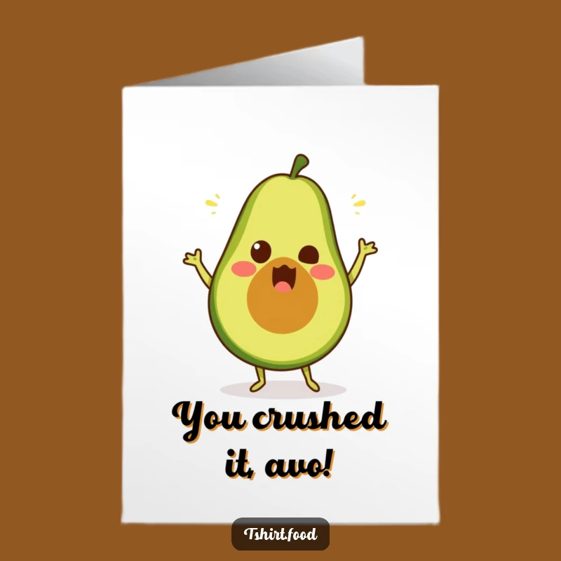 Free Printable Congrats Card: Wacky Avocado Dancer, Hilarious Downloadable Greeting for Big Wins