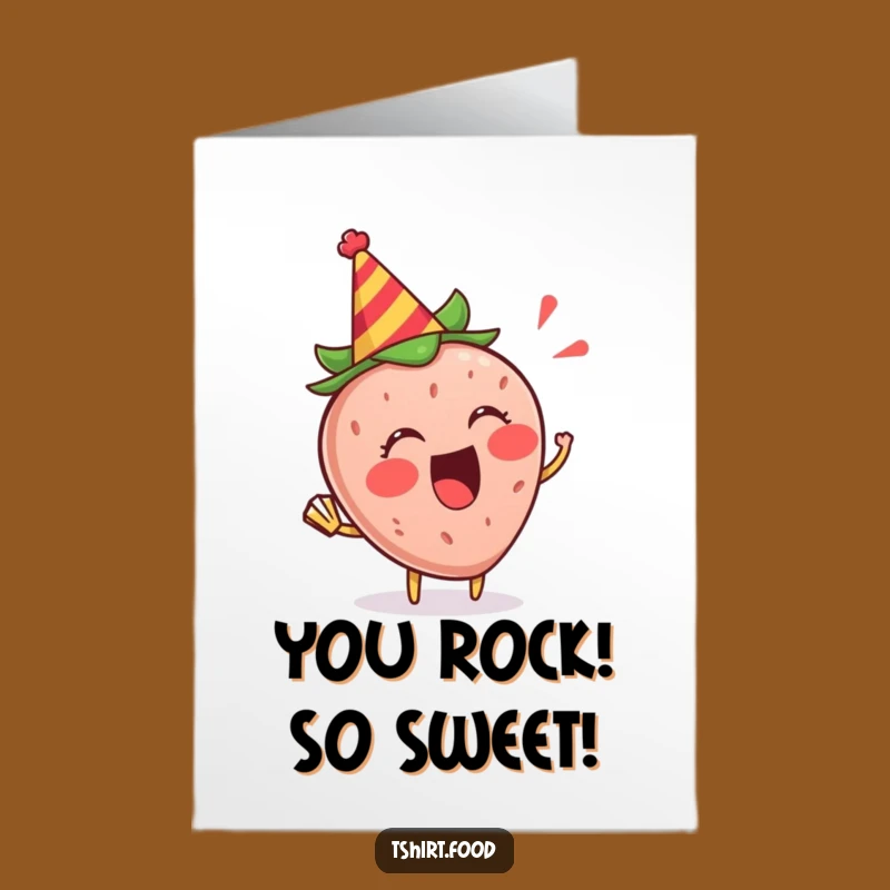 Free Printable Congrats Card: Strawberry Party Horn, Cheerful Gift