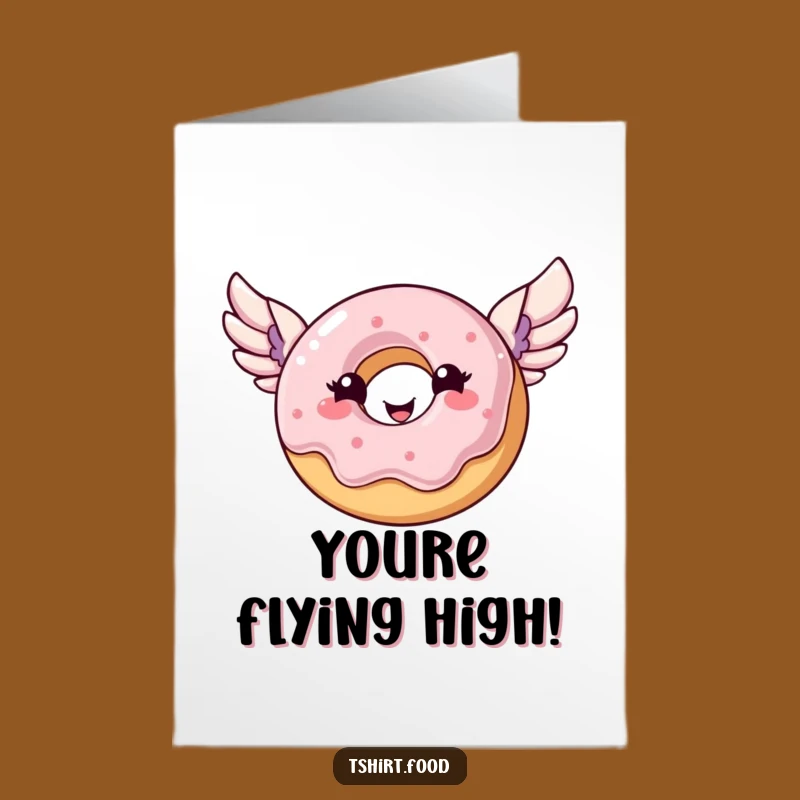 Free Printable Congrats Card: Donut's Winged Ascent, Uplifting Downloadable for Celebrating Success