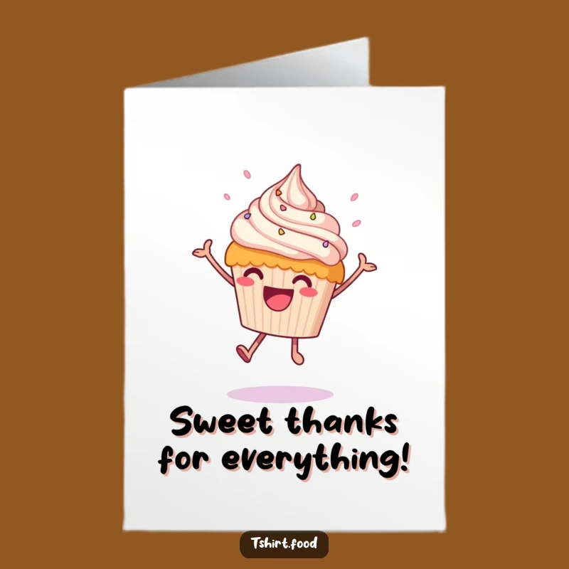 Free Printable Cupcake Leap Thank You Card: Funny Downloadable for Sweet Gratitude
