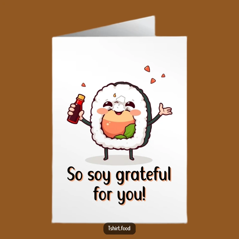 Free Printable Sushi Thank You Card - Funny Downloadable Gratitude Gift