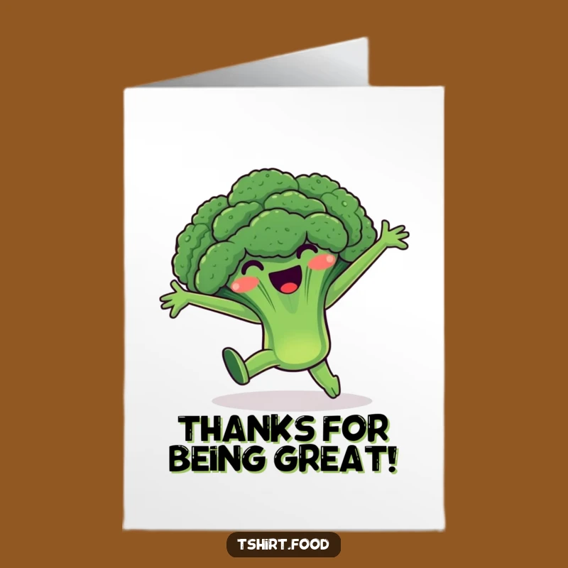 Free Printable Thank You Card: Broccoli Cartwheel Thanks - Funny Downloadable Gift!