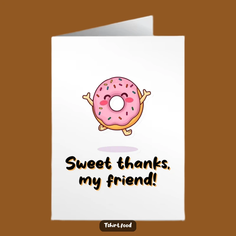 Free Printable Thank You Card: Dancing Donut, Sweet Gratitude, Funny Downloadable Gift