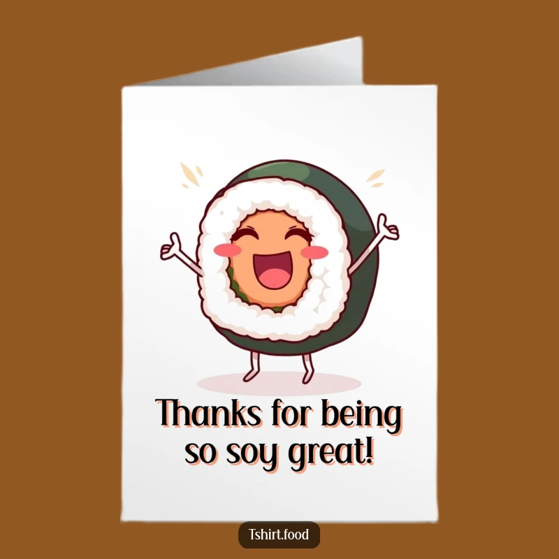 Free Printable Thank You Card: Sushi Victory Dance for a Fun Downloadable Gift