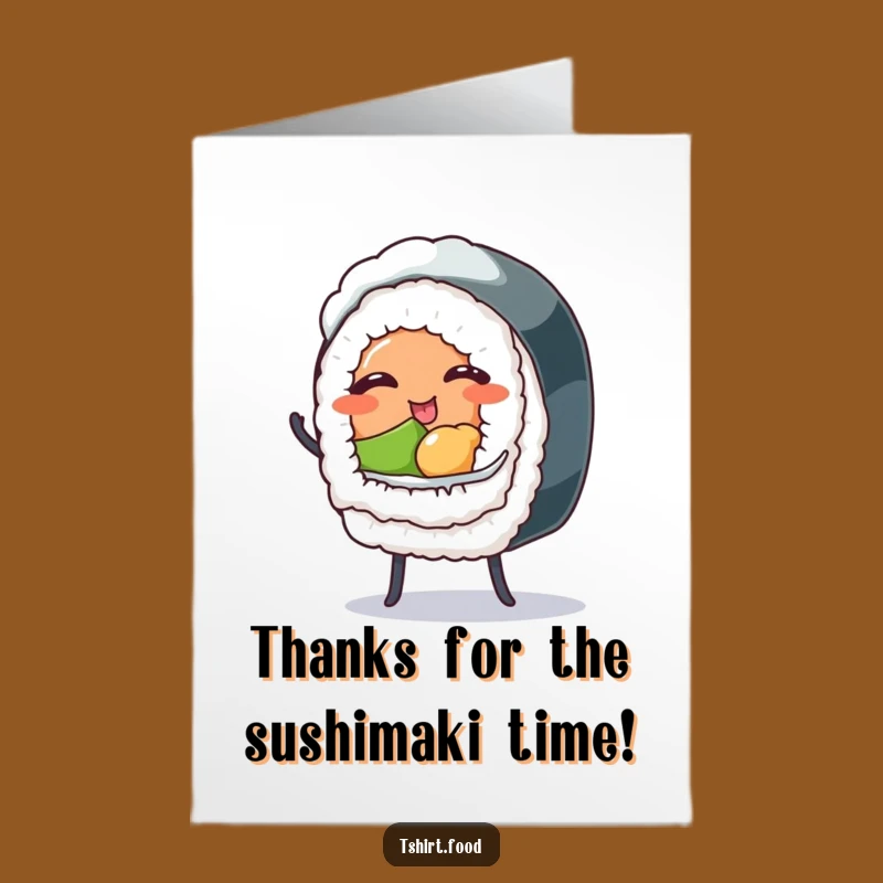 Funny Free Printable Thank You Card: Winking Sushi Roll - Adorable Downloadable Gift!