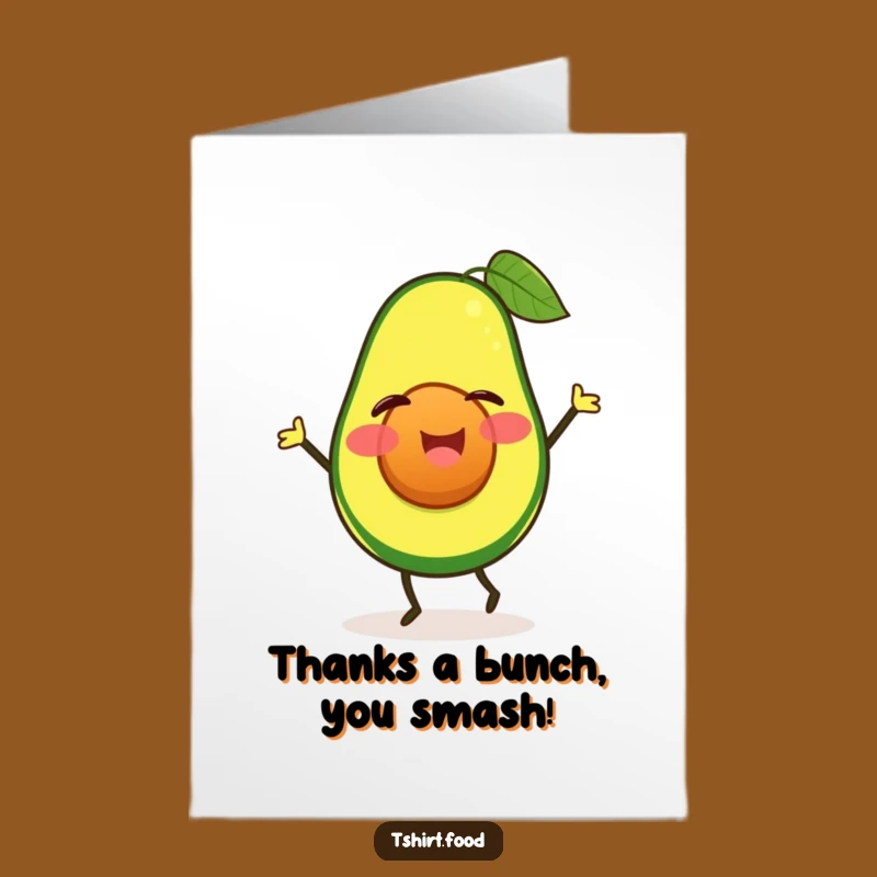 Free Printable Funny Avocado Thank You Card - Winking Jigging Fruit Downloadable Appreciation