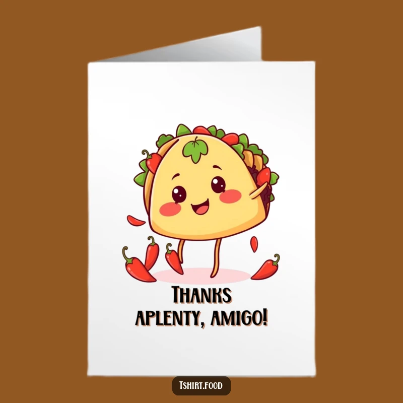 Free Printable Taco Juggling Thank You Card: Funny Downloadable for Spicy Gratitude