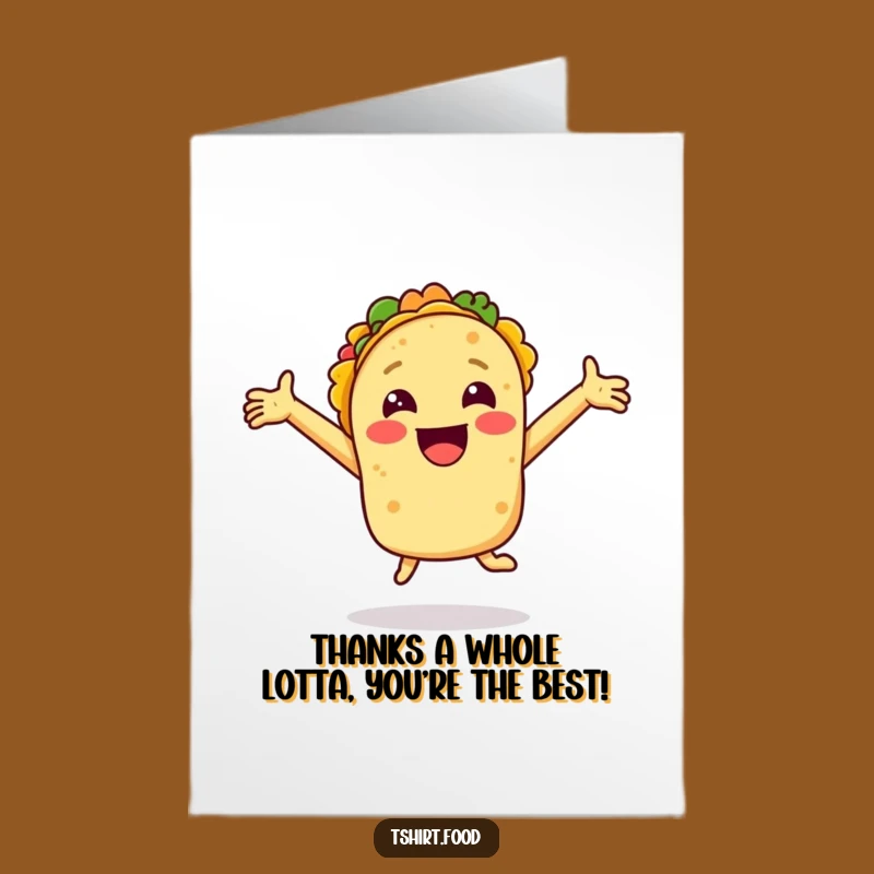 Free Printable Thank You Taco Card: Joyful Taco Jumps to Show Gratitude Downloadable!