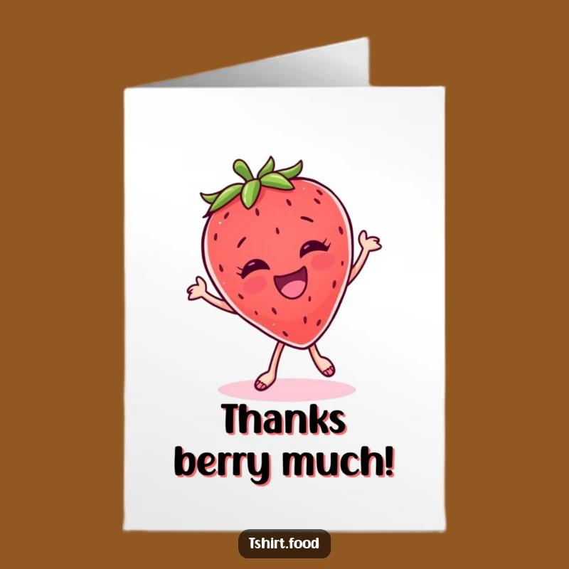 Free Printable Strawberry Thank You Card: Giggling Dance Downloadable Gift