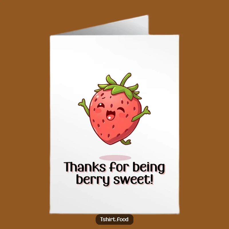 Free Printable Strawberry High Jump Thank You Card - Downloadable Appreciation Gift