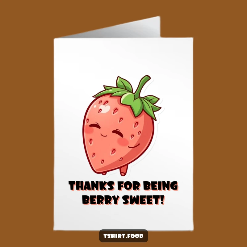 Free Printable Thank You Card: Winking Strawberry Thanks! Sweet & Funny Gratitude - Print Now!
