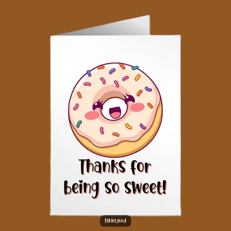 Free Printable Thank You Card: Bouncing Donut Thanks! Sweet & Funny Gratitude - Print Now!