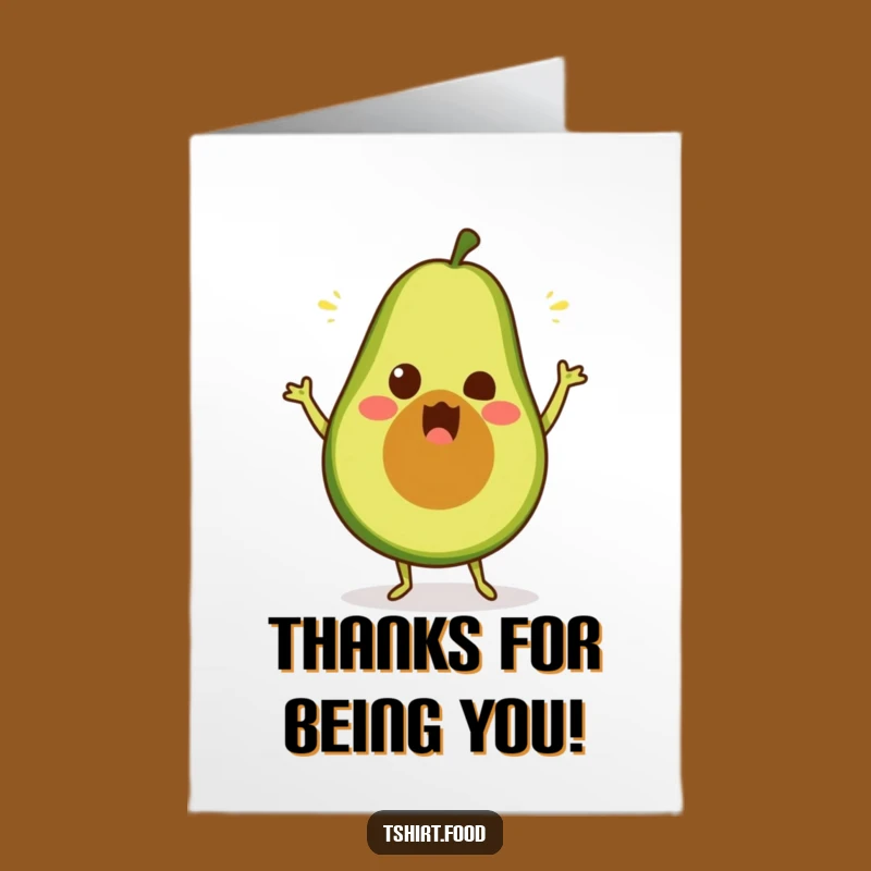 Free Printable Thank You Card: Goofy Avocado Dancer, Downloadable Greeting for Your Favorite Person