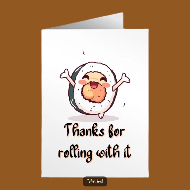 Free Printable Thank You Card: Grateful Sushi's Cartwheel Toss, Fun Downloadable for Expressing Thanks