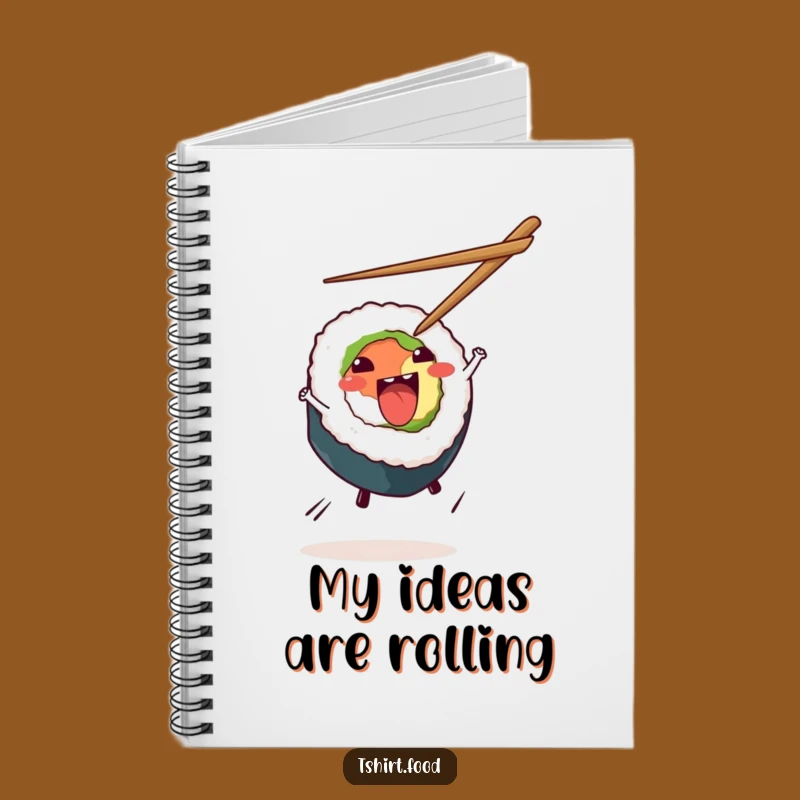 Funny Sushi Cartwheel Notebook - Take Notes with Playful Japanese Food Flair