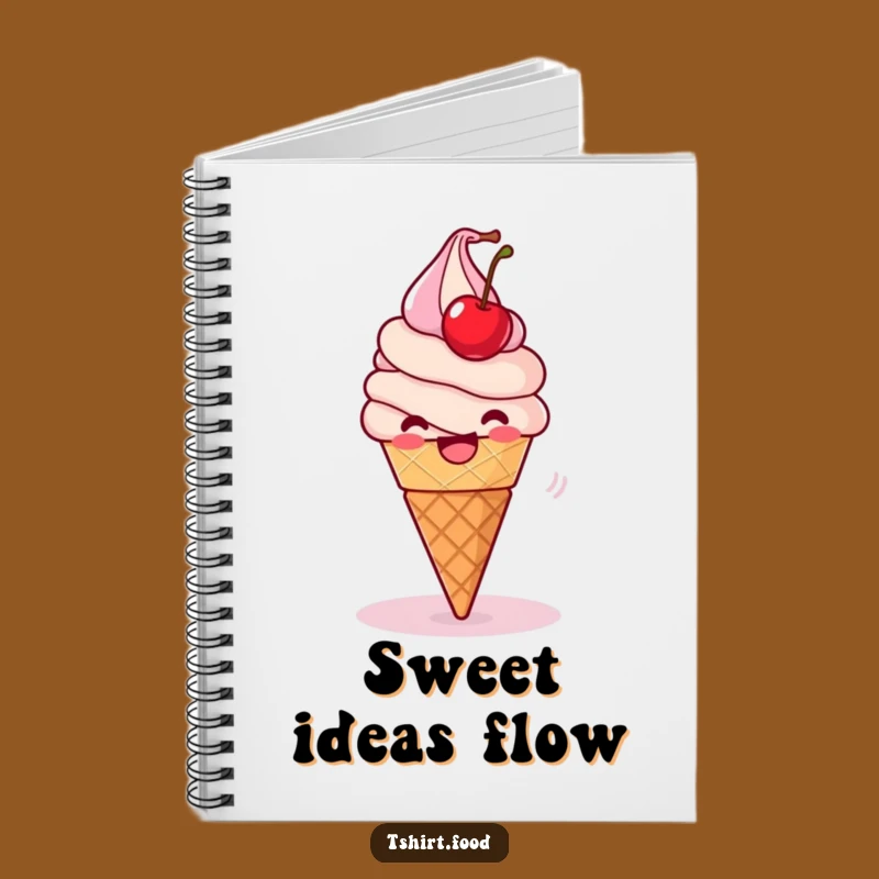 Funny Ice Cream Ideas Notebook: Spinning Cone, Journal for Sweet Notes, Funny Gift