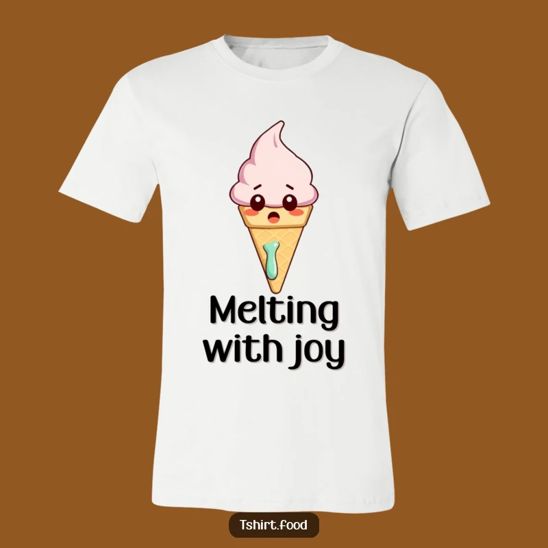 Funny Melting Ice Cream Shirt: Surprised Cone Tee, Perfect Humorous Gift