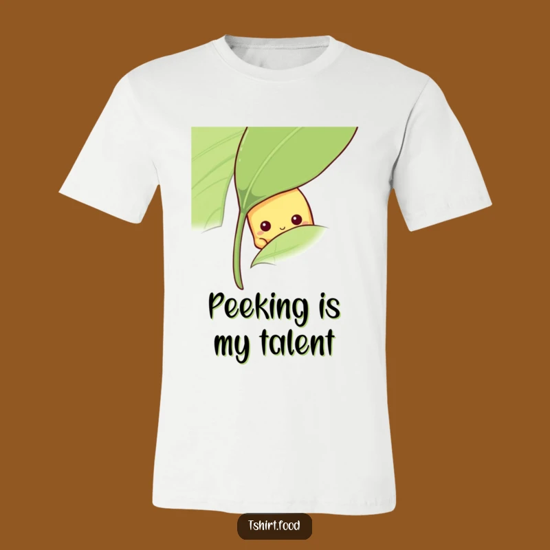 Funny Shy Banana T-Shirt: Peeking Fruit Tee, Gentle Humor Gift