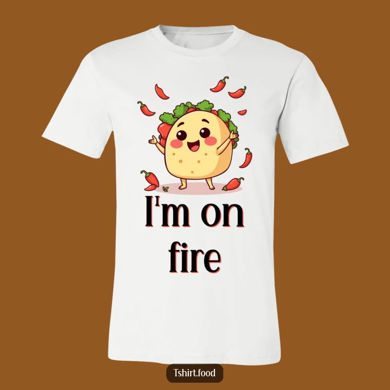 Funny Taco Juggling Peppers T-Shirt: Wearable Humor for Foodie Fun and Laughter