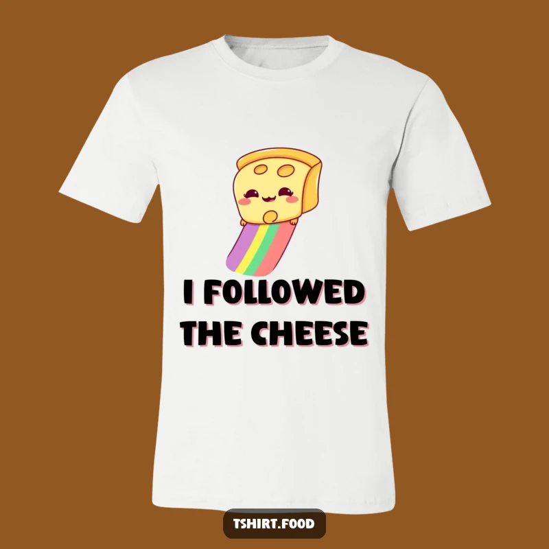 Funny Cheese Slice T-Shirt: Giddy Rainbow Slider, Hilarious Gift for Dairy Fans!