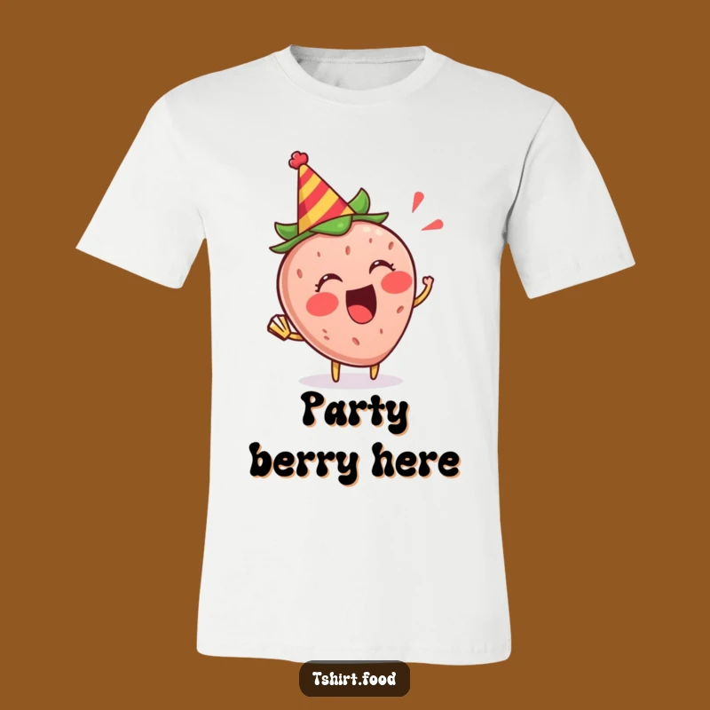 Funny Strawberry Party T-Shirt - Festive Fruit, Wearable Celebration, Great Gift!