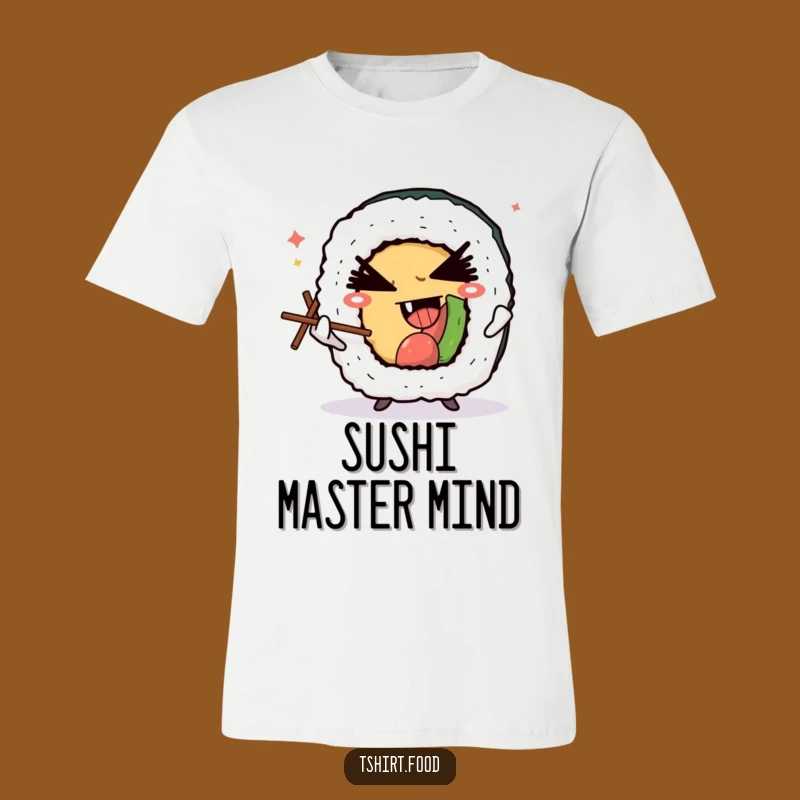 Funny Winking Sushi T-Shirt - Juggling Chopsticks Graphic Tee Gift