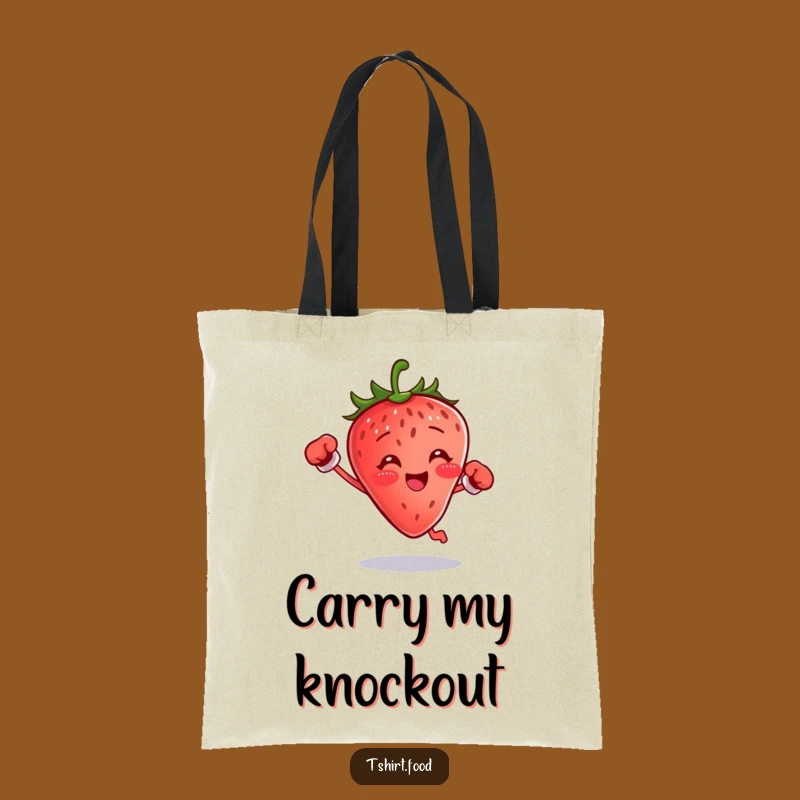 Funny Boxing Strawberry Tote Bag: Jumping Fighter Accessory, Gift