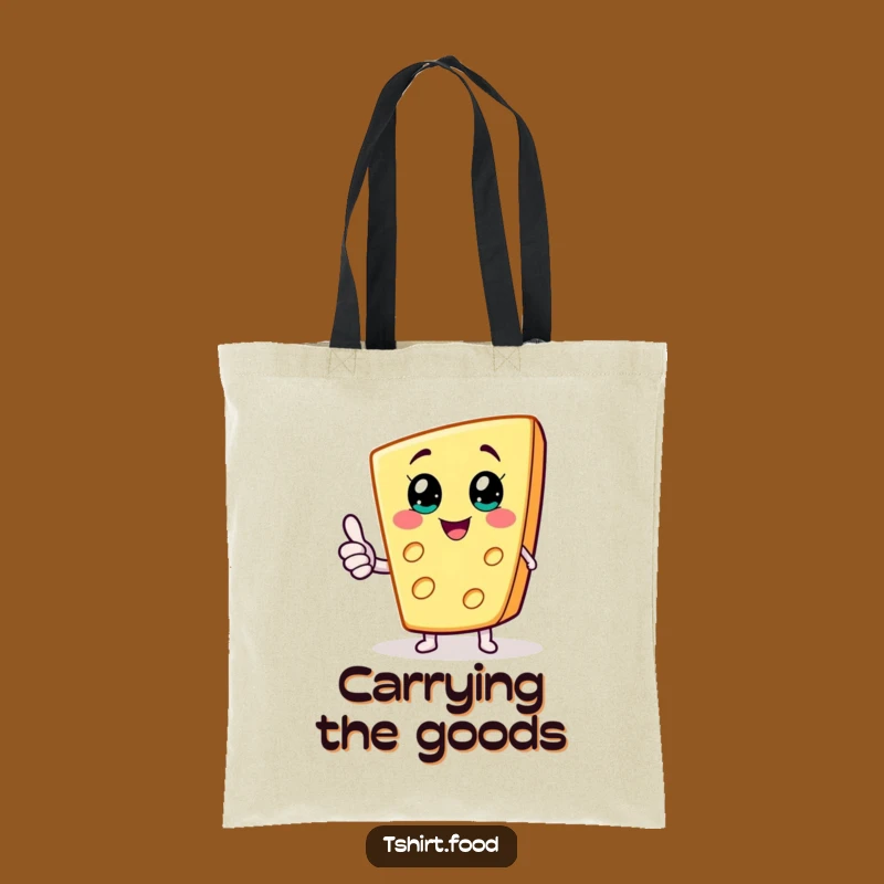 Funny Cheese Wedge Tote Bag, Carry Your Joy, Cheesy Fun Gift