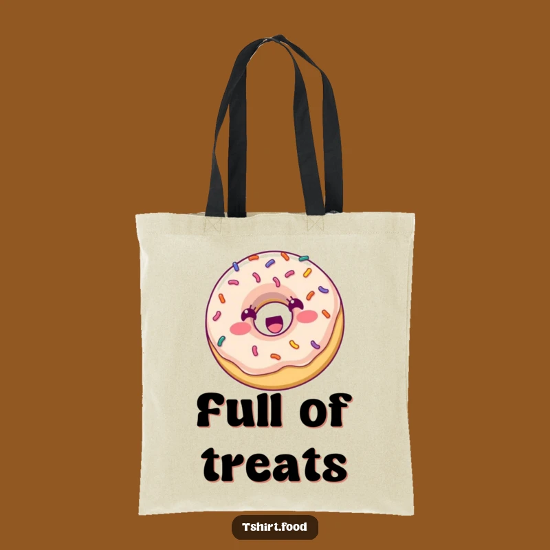 Funny Donut Bouncing Tote Bag: Practical Sprinkle Character, Humorous Carryall
