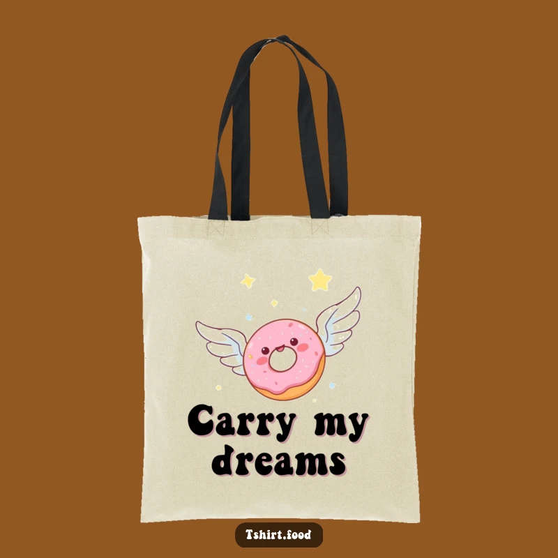 Funny Donut Wings Tote Bag - Reusable Celestial Sky Bag